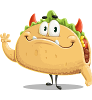 Mexican Taco Cartoon Character