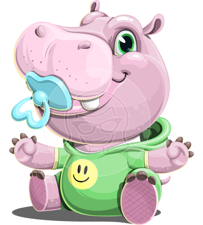 Little Hippo Cartoon Character