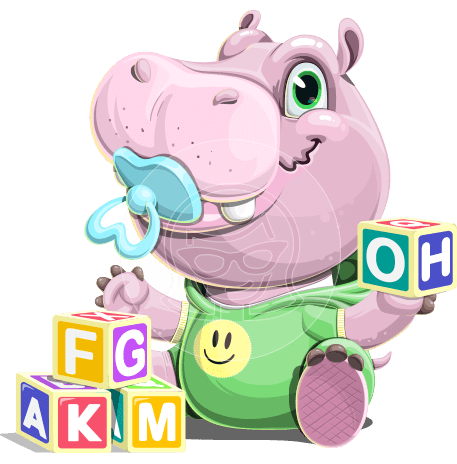Little Hippo Cartoon Character