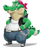 Bad Crocodile Cartoon Character