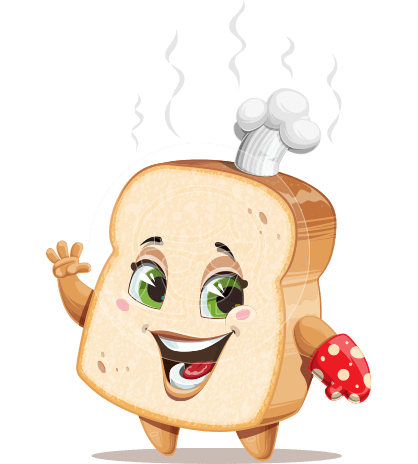 Bread Chef Cartoon Character