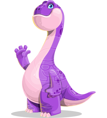 Friendly Dinosaur Cartoon Character
