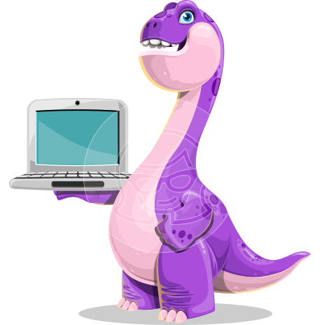 Friendly Dinosaur Cartoon Character