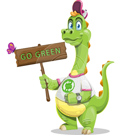 Funny Dinosaur Cartoon Character