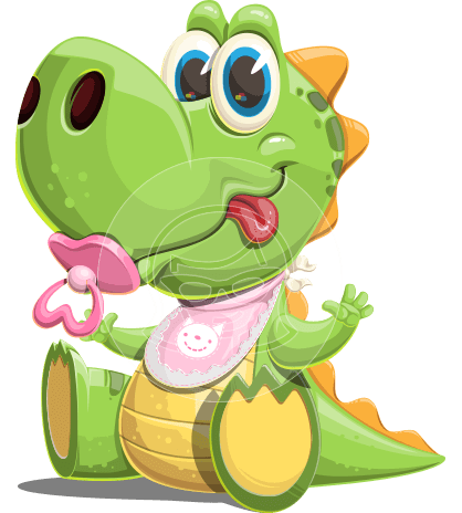 Cartoon Baby Dino Character