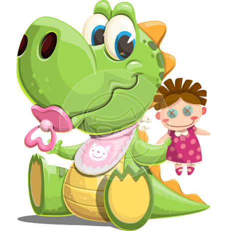Cartoon Baby Dino Character