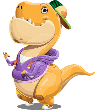 Cartoon Yellow Dinosaur Character