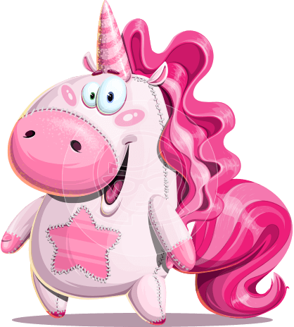 Pink Unicorn Toy Cartoon Character
