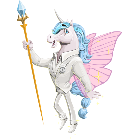 Handsome Unicorn Cartoon Character