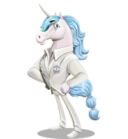 Handsome Unicorn Cartoon Character