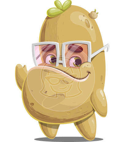 Funny Potato Cartoon Character
