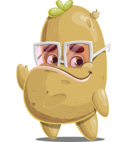Funny Potato Cartoon Character