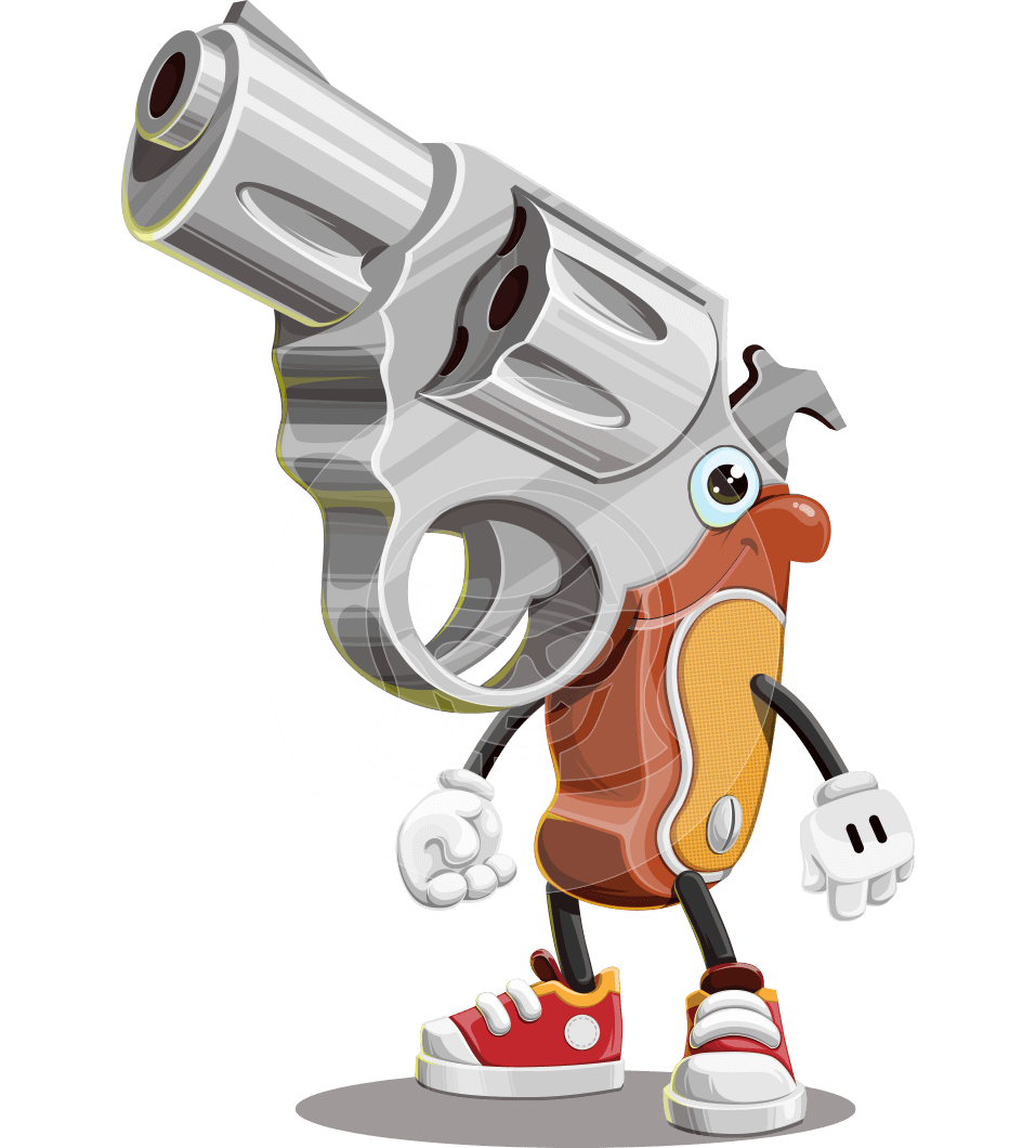 Pistol Cartoon Character