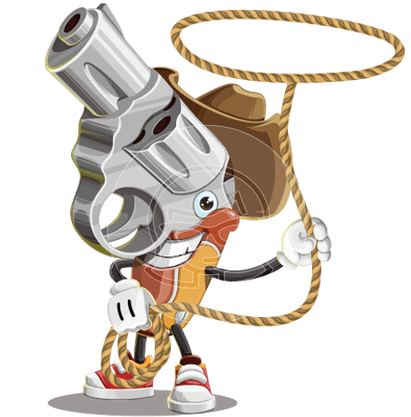 Pistol Cartoon Character