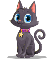 Bombay Black Cat Character
