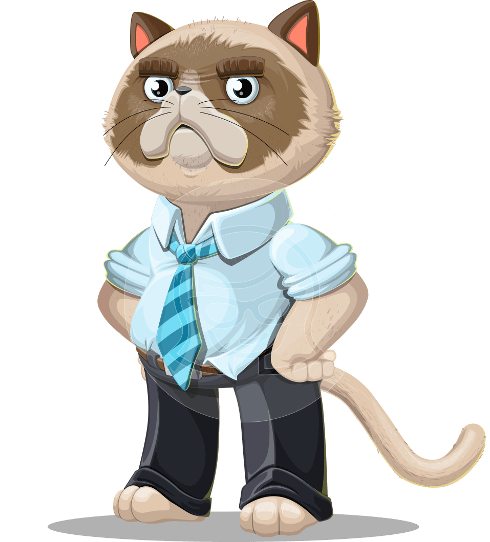 Business Cat Cartoon Character