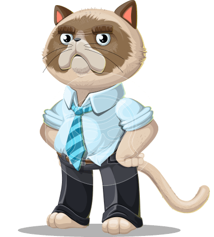 Business Cat Cartoon Character