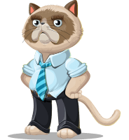 Business Cat Cartoon Character