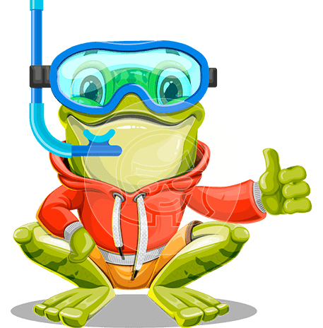 Frog Cartoon Vector Character