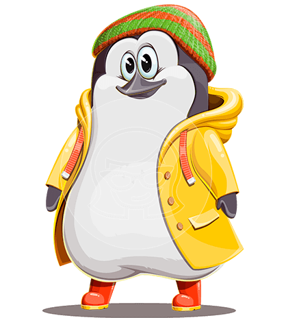 Funny Penguin Cartoon Character