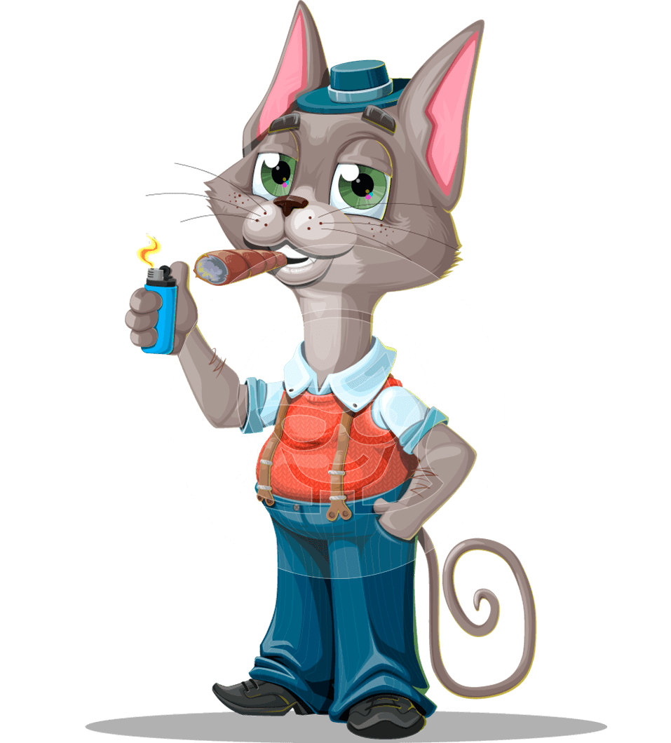 Gangster Cat Cartoon Character