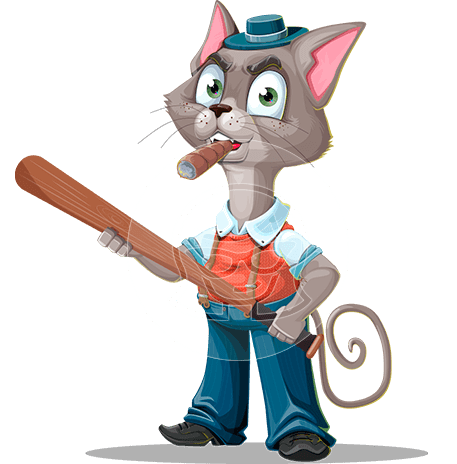 Gangster Cat Cartoon Character