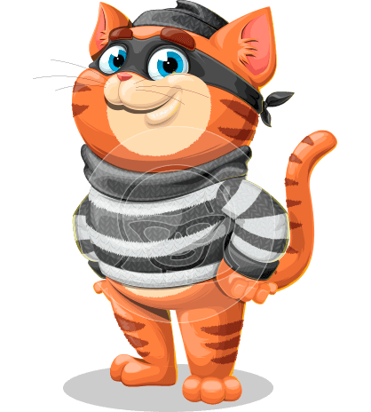 Cat Burglar Cartoon Character
