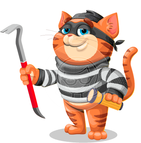 Cat Burglar Cartoon Character