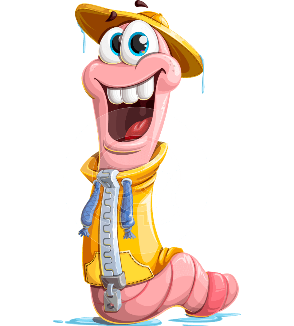 Worm Cartoon Character