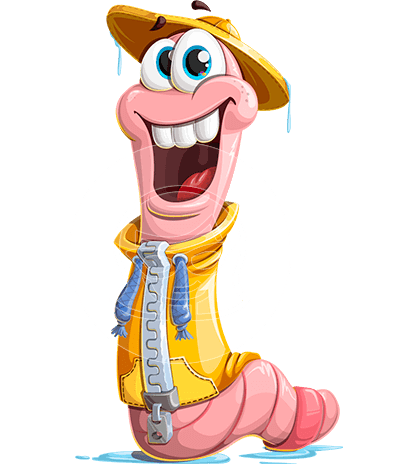 Worm Cartoon Character