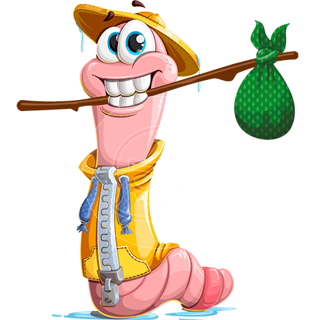 Worm Cartoon Character