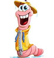 Worm Cartoon Character