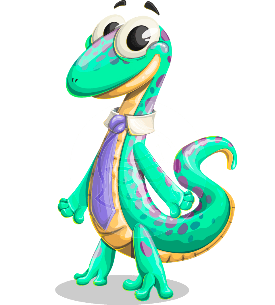 Gecko Cartoon Character