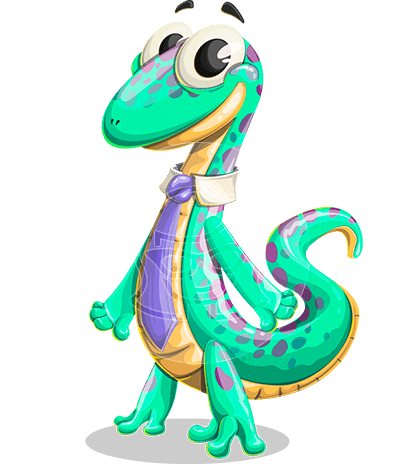 Gecko Cartoon Character