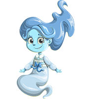Cute Ghost Girl Cartoon Character
