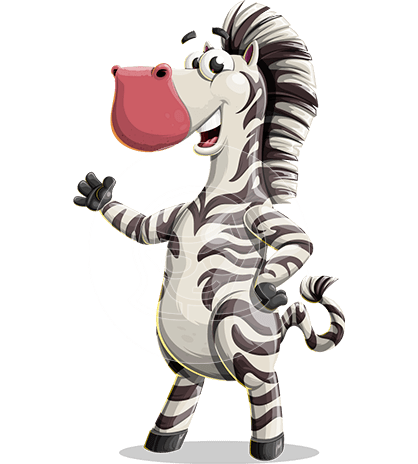 Cool Zebra Cartoon Character