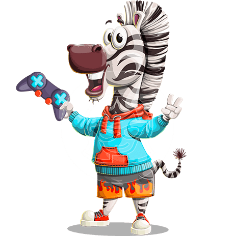 Funny Zebra Cartoon Character