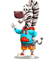 Funny Zebra Cartoon Character