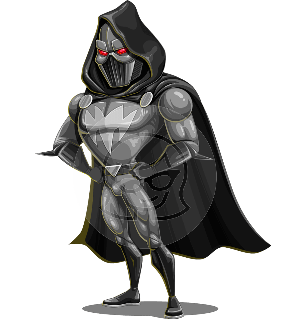 Villain With Mask Cartoon Character