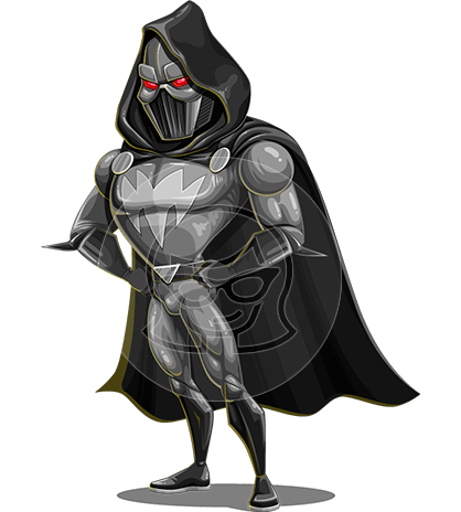 Villain With Mask Cartoon Character