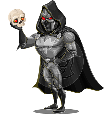 Villain With Mask Cartoon Character