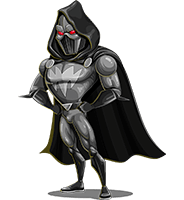 Villain With Mask Cartoon Character