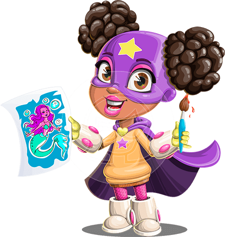 African-American Girl Superhero Character