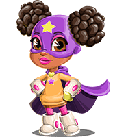 African-American Girl Superhero Character