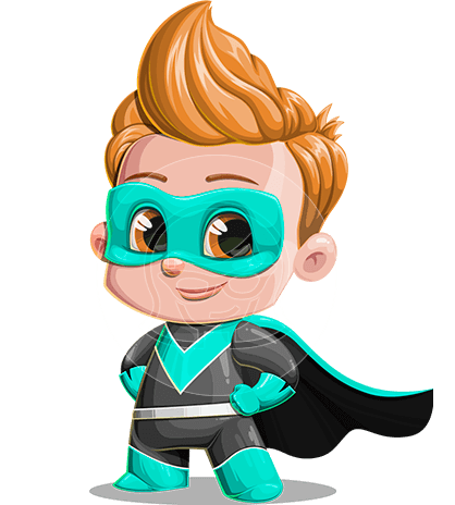 Cartoon Superhero Kid Character