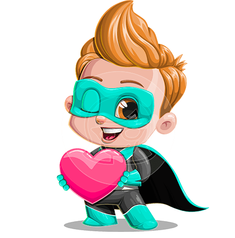 Cartoon Superhero Kid Character