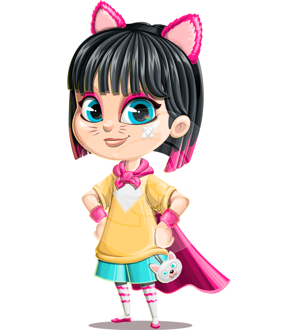 Cute Super Girl Cartoon Character