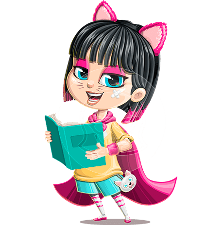 Cute Super Girl Cartoon Character