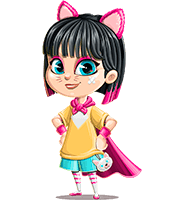 Cute Super Girl Cartoon Character