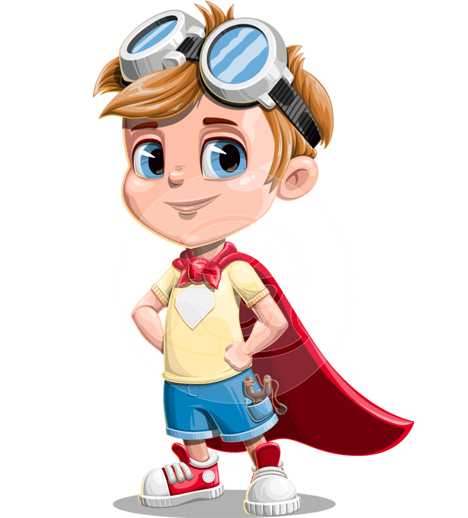 Little Boy Superhero Cartoon Character